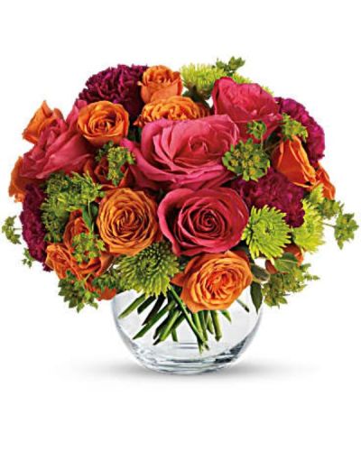 <div id="mark-2" class="m-pdp-tabs-marketing-description">
Show your romantic side by
<hr />
sending this gorgeous bouquet of hot pink roses, orange spray roses and other fabulous faves in a charming glass bubble bowl. She'll love the gift, and you for having such amazingly good taste.
</div>
<div id="desc-2">
<ul>
<li>This enchanting bouquet includes hot pink roses, orange spray roses, green button spray chrysanthemums, purple carnations and bupleurum.</li>
</ul>
</div>